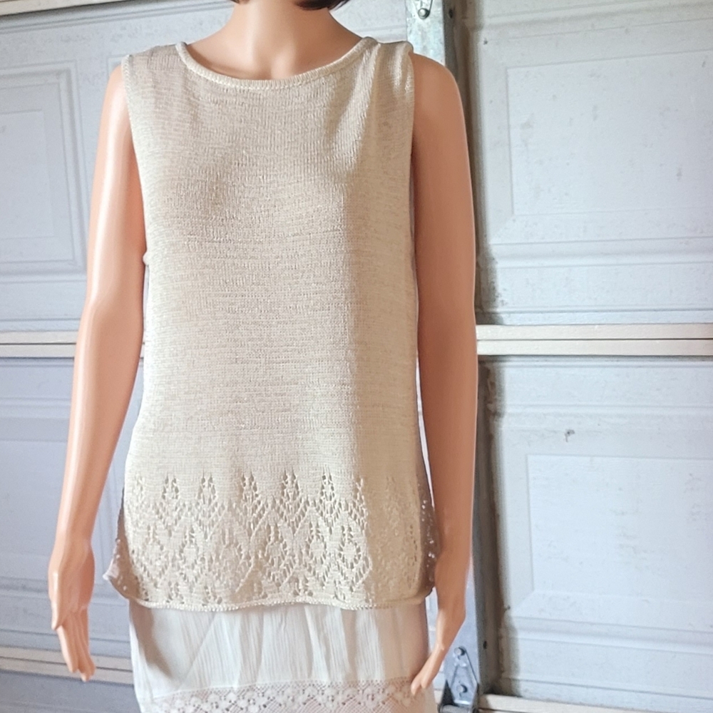 Elegant Cream Sleeveless Top